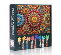 Abstract Patterns Puzzles 1000 Piecesfor Adults Vintage Theme Mandalas Jigsaw Puzzles for Adults Sophisticated Challenging Adult Jigsaw Puzzle Art for Home Decor 27.5"X19.7"