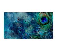 Abstract Peacock Blue Background Pattern Non-Slip Bath & Kitchen Mat,Oil & Water Absorbent, Quick Dry