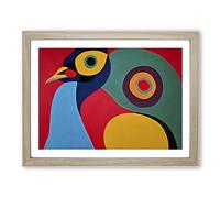 Abstract Peacock Framed Print | A3 Oak Framed Wall Art | Ready to Hang | Abstract Animal Picture | Living Room Bedroom Lounge Office
