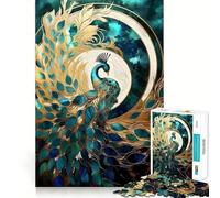 Abstract Peacock Kintsugi Hard Jigsaw Puzzle for Adults 1000 Pieces Serene Game Creative Craft Real Challenge Perfect Decor (50x75cm)