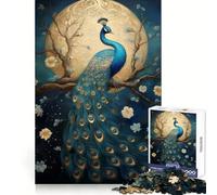 Abstract Peacock Kintsugi Jigsaw Puzzles for Adults1000 Pieces DownTime Game Calm Daily Fun Challenge Nice Art (38x52cm)