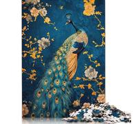 Abstract Peacock Kintsugi Puzzle Jigsaws 1000 Pieces for Adults Wooden Puzzles for Teenagers Gifts Educational Game Challenge Toy 1000pcs (75x50cm)