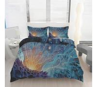 Abstract Peacock Pattern Duvet Cover, Fantasy Bedding Set, Single 135x200 Duvet Cover Set 2 Pcs With Zipper Closure Soft Breathable Polyester Comforter Cover With 1 Pillowcases 50x75 E7g41
