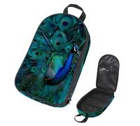 Abstract Peacock Print Pattern Kitchenware Storage Bag for Picnic, Waterproof Portable Cookware Organizer