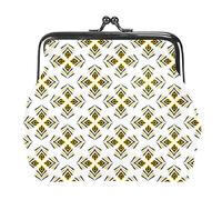 Abstract Peacock Seamless Pattern Coin Purse Vintage Pouch Buckle Clutch Bag Kiss-Lock Change Purse Clasp Closure Wallets for Women Girl
