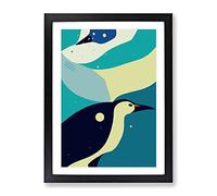 Abstract Penguin No.1 Framed Print | A3 Black Framed Wall Art | Ready to Hang | Abstract Fantasy Picture | Living Room Bedroom Lounge Office
