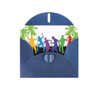 Abstract People Blue prints Greeting Cards 6x4-inch with Envelope | Perfect for writing greetings and thank-you notes