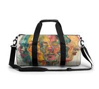 Abstract People Images Gym Bag Sport Gym Tote Bag Lightweight Duffle Bag Carry On Weekender Bags for Women Men, white, 17.7in/9in/9in