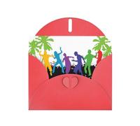 Abstract People Red prints Greeting Cards 6x4-inch with Envelope | Perfect for writing greetings and thank-you notes