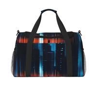 Abstract People2 print Carry on Luggage for Women Men Shoulder Weekender Crossbody Bag for Yoga Travel Must Haves, Black, One Size
