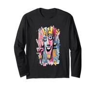 Abstract Pharaoh Peace Graffiti Pop Graphic Portrait Art Long Sleeve T-Shirt