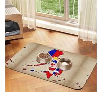Abstract Philippine Flag Map02print Pet Absorbent Leather Tablecloth,Wipe Clean Quick Dry,Food Mat For Small Animals