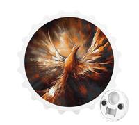 Abstract Phoenix 2 in 1 Magnetic Bottle Opener and Fridge Magnets for Refrigerator, Kitchen, Bar, Beer Lover Gift, White Style