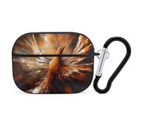 Abstract Phoenix AirPod Pro Case, Anti Scratch Hard PC Cover with Keychain, AirPod Pro 2nd/1st Case Accessories for Women Men, Black-Style