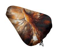 Abstract Phoenix Bike Seat Cover Waterproof Oxford Fabric, Universal Adjustable Bicycle Saddle Cover with Drawstring Easy Install Protective Rain Dust Covers for Women Men