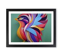 Abstract Phoenix Bird Framed Print | A3 Black Framed Wall Art | Ready to Hang | Abstract Fantasy Picture | Living Room Bedroom Lounge Office