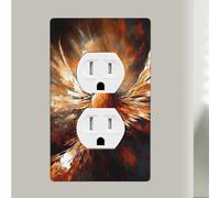 Abstract Phoenix Duplex Receptacle Outlet Covers, 1-Gang Standard Size Wall Plates, Unbreakable Polycarbonate Dual Outlet Faceplates Covers For Kitchen Home Kids Room Decor 4.5" X 2.76"