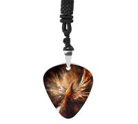 Abstract Phoenix Guitar Pick Necklace Exquisite Cool Pendant Necklaces Titanium Steel Personalized Necklaces Fashion Guitar Pick Holder Necklace Unisex Unique Gifts