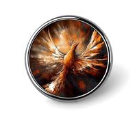 Abstract Phoenix Round Badge for Men Women, Durable & Stylish Lapel Pins, Lightweight Metal Badges for Shirts, Jackets, Hats