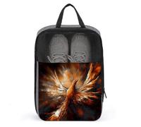 Abstract Phoenix Shoe Bags Foldable Breathable Portable Shoe Puches Organizer Stylish Expandable Packing Travel Shoes Bags for Sneakers Gym Luggage Closet