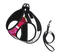 Abstract Piano Music And Red Rose Flowers,Pet Harness,Adjustable Reflective Dog Harness,Pet Leash Vest,M