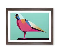 Abstract Pigeon Bird Vol.2 Framed Print | A2 Walnut Framed Wall Art | Ready to Hang | Abstract Animal Picture | Living Room Bedroom Lounge Office