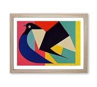 Abstract Pigeon Bird Vol.4 Framed Print | A2 Oak Framed Wall Art | Ready to Hang | Abstract Animal Picture | Living Room Bedroom Lounge Office