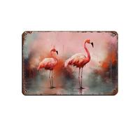 Abstract Pink Flamingo Poster Tin Sign Vintage Metal Pub Club Cafe Bar Home Wall Art Decoration Poster Retro 8x12inch(20x30cm)