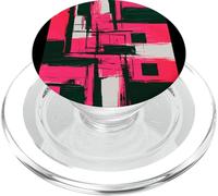 Abstract Pink Geometric Chaos Energetic Modern Art PopSockets PopGrip for MagSafe