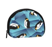 Abstract Polygon PenguinSmall Makeup Sanitary Napkin Storage Bag,Women's Cosmetic Coin Purse