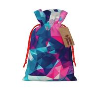 Abstract Polygonal Space print Christmas Packing Bag Linen Bags with Drawstring Funny Wedding Present Bag