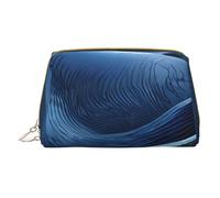 (Abstract Polygonal Space) Print Pu Leather Makeup Bag with Zipper Pocket Compact Organizer for Travel/Purse