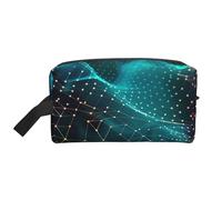 Abstract Polygonal Space Printed Makeup Bag Travel Portable Cosmetic Bag Large Capacity Makeup Case Toiletry Handbag Organiser for Women
