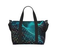 Abstract Polygonal Space Printed Travel Bag Duffle Bag for Men Women, Large Water Resistant Gym Bag Weekend Holdall Bag with Shoulder Strap