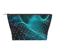 Abstract Polygonal Space Printed Travel Makeup Bag Trapeze Cosmetic Bag Makeup Case Toiletry Bag Organiser for Women