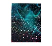 Abstract Polygonal Space Printed Wooden Puzzle 500 Piece, Cute Puzzle Game in Plastic Box for Family Entertainment and Brain Training Gifts