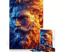 Abstract Portrait of Zeus Jigsaw Puzzles for Adults 1000 Pieces Brain Power Snug Connection Home Game Perfect Art (38x26cm)
