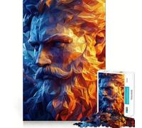 Abstract Portrait of Zeus Jigsaw Puzzles for Adults 1000 Pieces Brain Power Snug Connection Home Game Perfect Art (38x26cm)