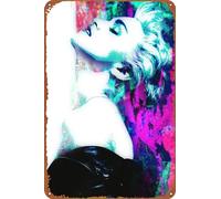 Abstract Portraits Madonna True Blue Portrait Metal Tin Sign Poster Vintage Art Wall Decor 12 x 8 inch