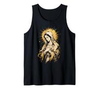 Abstract Praying Virgin Mary Catholic Devotional Sacred Icon Tank Top