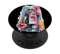 Abstract Priest Cross Graffiti Pop Portrait Graphic Art PopSockets Adhesive PopGrip