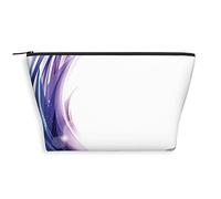 Abstract Print,Makeup Bag for Women,Waves Design with Color Dots,Travel Bag,Cosmetic Bag Organizer,Toiletry Bag Portable Cosmetic Pouch,Purple Blue
