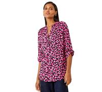 Abstract Print Pintuck Tunic Top Roman Pink 18