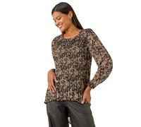 Abstract Print Pleated Top Roman Black 10