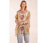 Abstract Print Shirt Blue Vanilla Green One Size