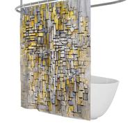 Abstract Print Shower Curtain Set 120x200 Mosaic Pattern Retro Distressed Home Decor Bath Curtain Machine Washable Fabric Shower Curtains for Bathroom