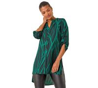 Abstract Print V-Neck Longline Blouse Roman Green 12
