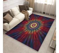 Abstract Psychedelic Door Mat Indoor, Washable Optical Illusion Rug 50x80 cm, Non Slip Low Pile Area Rugs for Entrance, Kitchen, Bedroom, Home Decor QAZ83