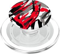Abstract Punk Modern Art Red Black & White Paint Strokes PopSockets PopGrip for MagSafe