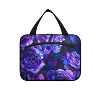 Abstract Purple and Blue Roses in Style of Cubism Detailed Painting with A Dark Background Showing A Floral Pattern in Vibrant Colors Highly Detailed with Rich Brush Strokes Like an